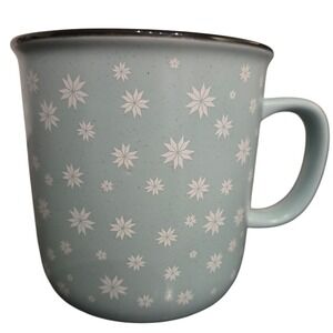 DAVIDSTEA Blue Snowflake Mug Ceramic Camp Style Coffee‎ Tea Cup